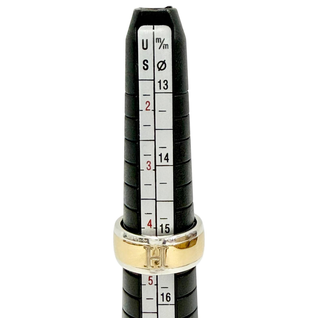 Great HERMES Ring ring H logo gold AU750 Women 48