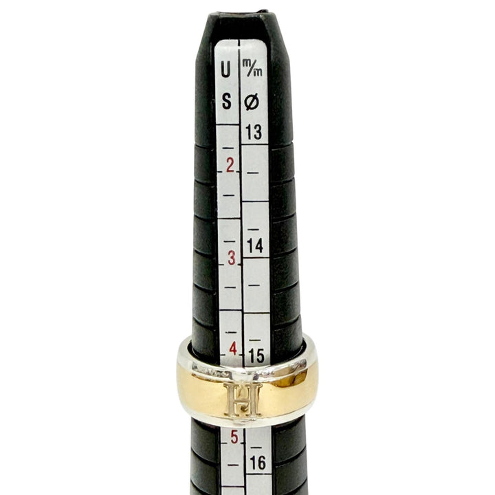 Great HERMES Ring ring H logo gold AU750 Women 48