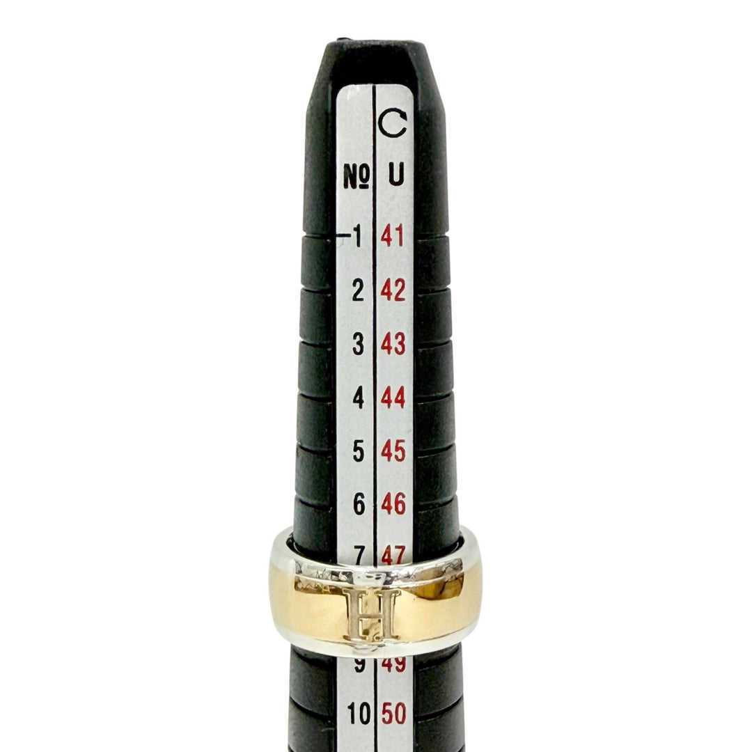 Great HERMES Ring ring H logo gold AU750 Women 48