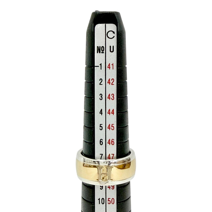 Great HERMES Ring ring H logo gold AU750 Women 48