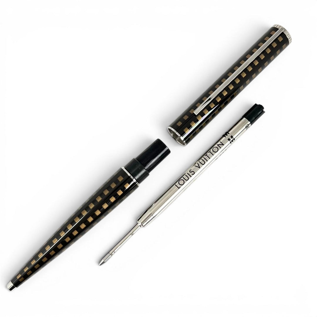 Excellent LOUIS VUITTON Ballpoint pen Jet rack Damier Twist Brown mens
