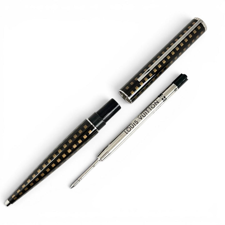Excellent LOUIS VUITTON Ballpoint pen Jet rack Damier Twist Brown mens