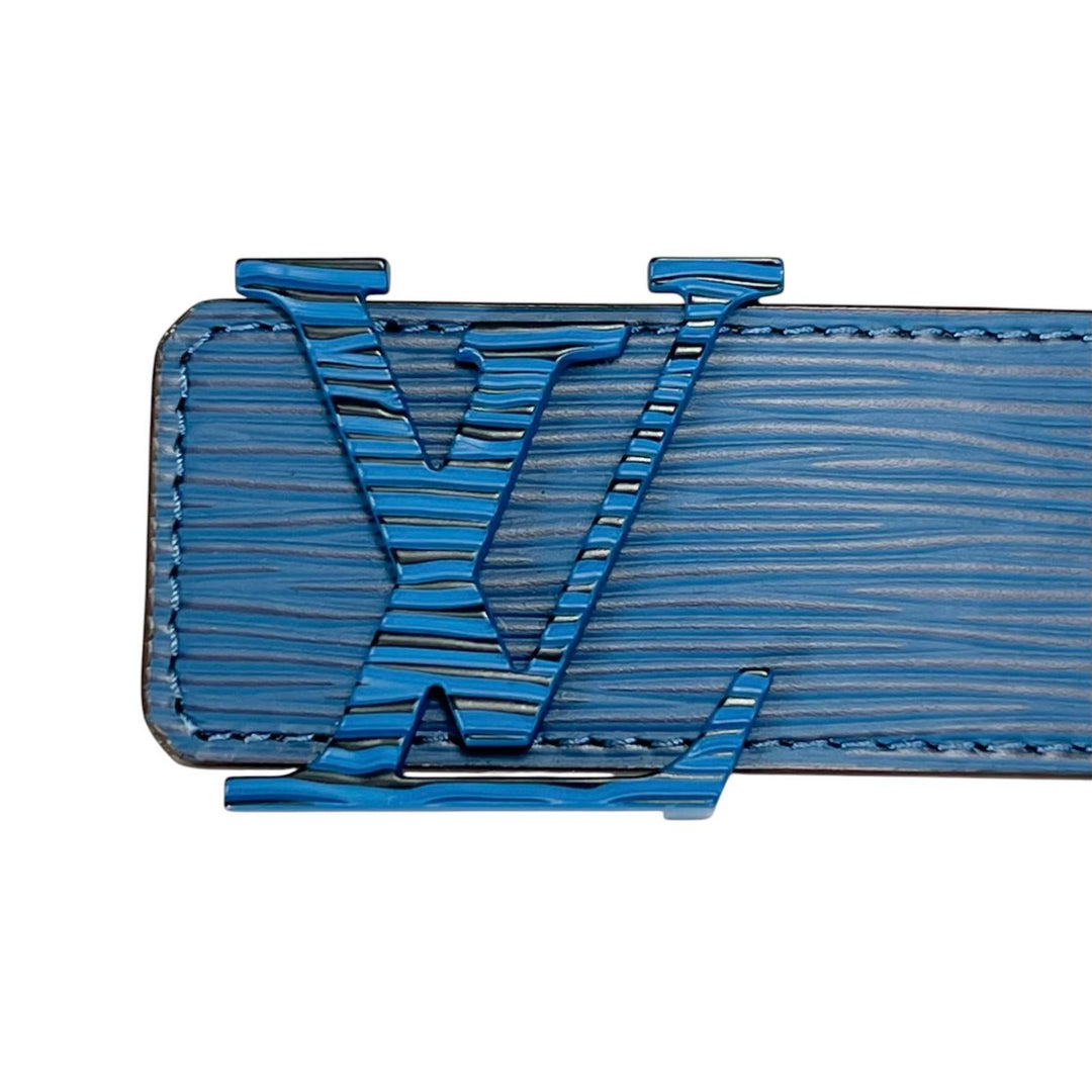 Pristine LOUIS VUITTON belt Suntulle LV Initial 40MM blue Epi Leather Women