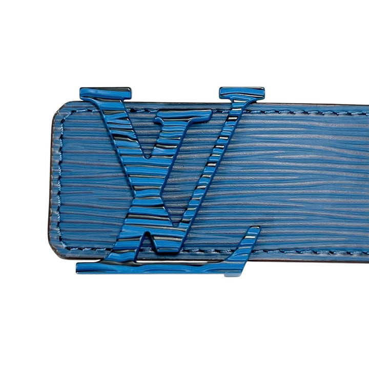 Pristine LOUIS VUITTON belt Suntulle LV Initial 40MM blue Epi Leather Women