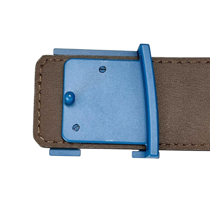 Pristine LOUIS VUITTON belt Suntulle LV Initial 40MM blue Epi Leather Women
