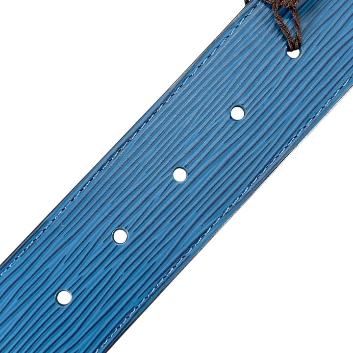 Pristine LOUIS VUITTON belt Suntulle LV Initial 40MM blue Epi Leather Women