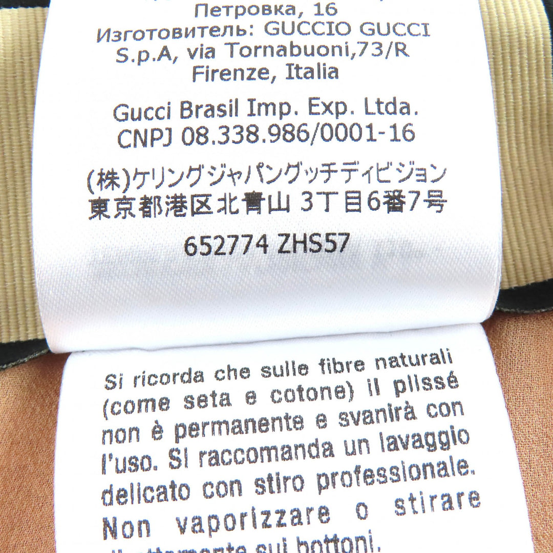Excellent GUCCI Pleated skirt Chiffon Long pink beige silk Women 36 652774