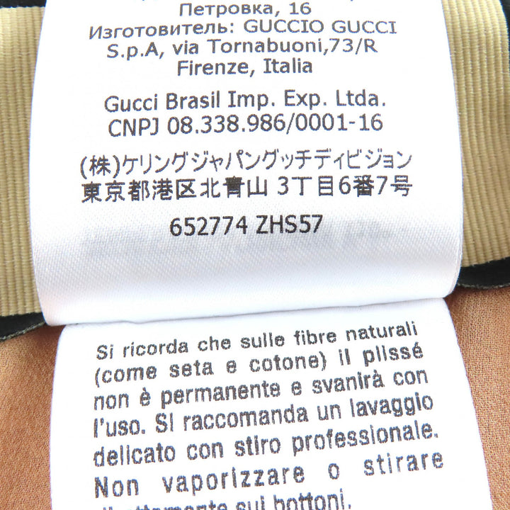 Excellent GUCCI Pleated skirt Chiffon Long pink beige silk Women 36 652774