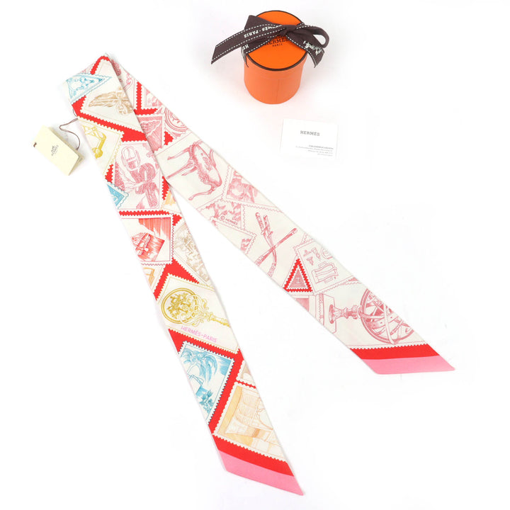 Pristine HERMES scarf Twilly Faubourg's stamp enthusiast silk Women H064205S