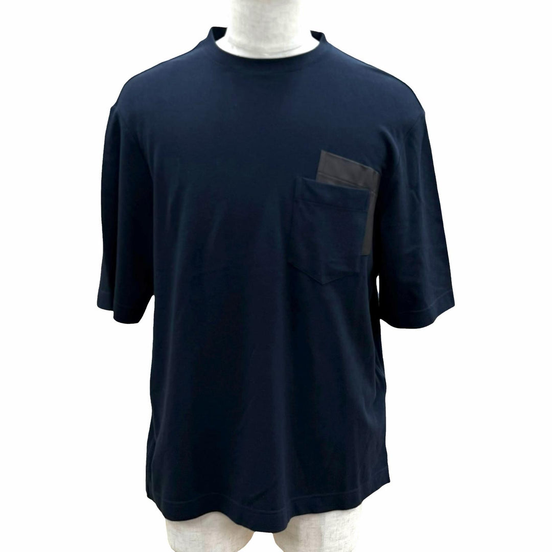 Excellent HERMES Short sleeve T-shirt Navy cotton mens M 467970HA