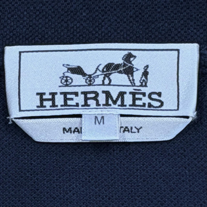 Excellent HERMES Short sleeve T-shirt Navy cotton mens M 467970HA