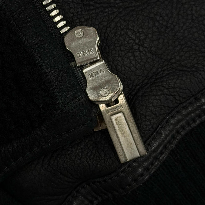 Great HERMES Mouton jacket double zip up black Mouton mens 50 H443400HF0250