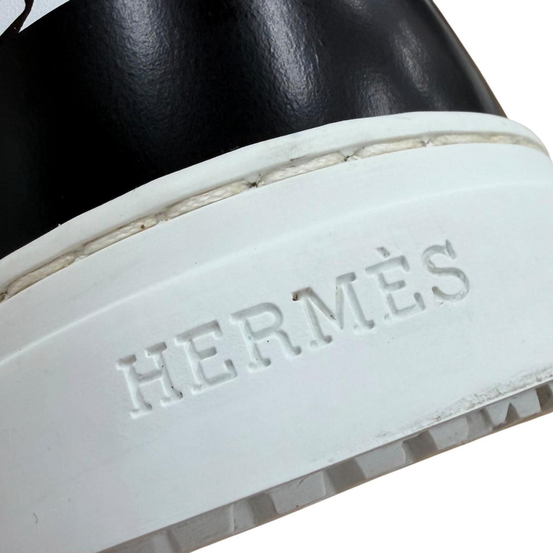 Excellent HERMES High cut sneakers DISTRICT white leather mens 41 221906