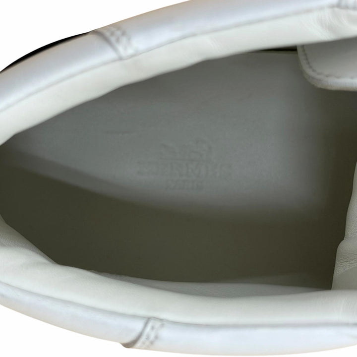 Excellent HERMES High cut sneakers DISTRICT white leather mens 41 221906