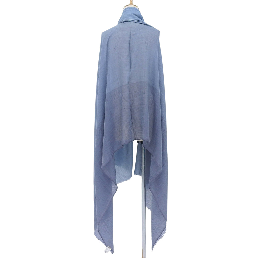 Excellent HERMES Stall Margiela era, large format blue cashmere Women