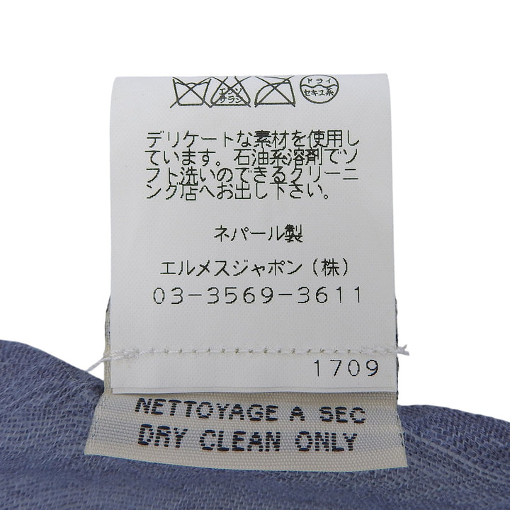 Excellent HERMES Stall Margiela era, large format blue cashmere Women