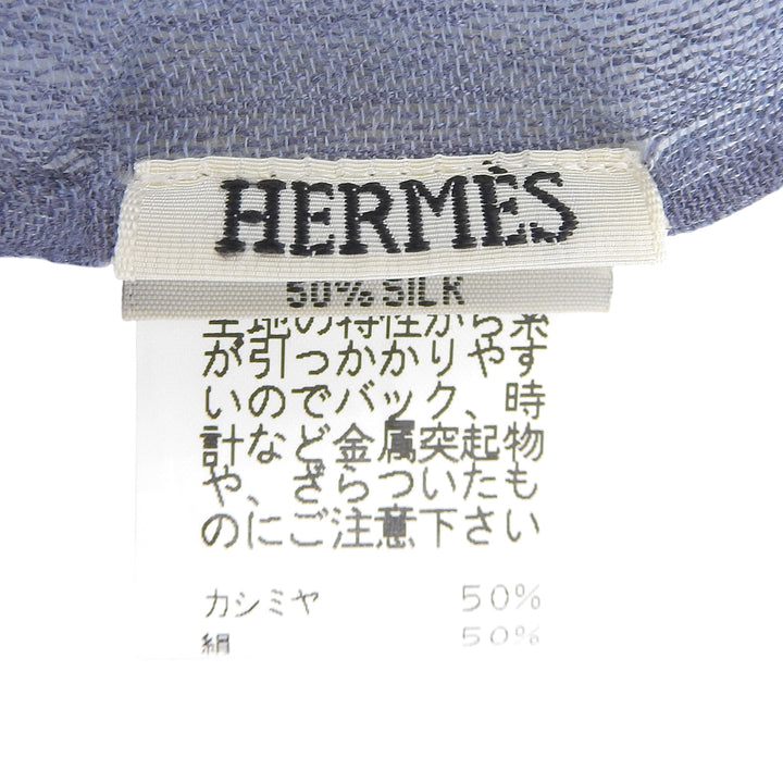 Excellent HERMES Stall Margiela era, large format blue cashmere Women