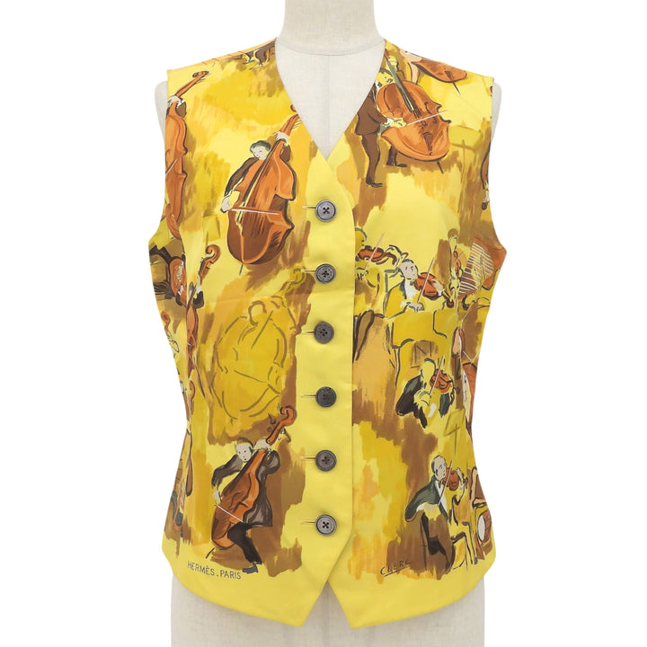 Excellent HERMES Best Concerto yellow silk Women 40