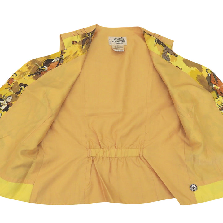 Excellent HERMES Best Concerto yellow silk Women 40