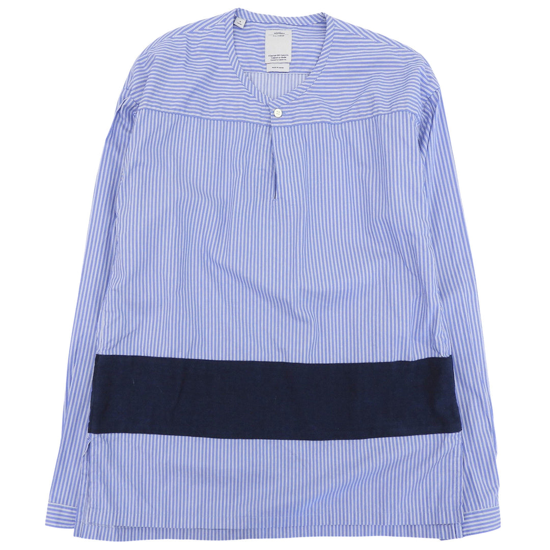 Excellent VISVIM Long sleeve shirt stripe blue cotton Women 1 0117205011011