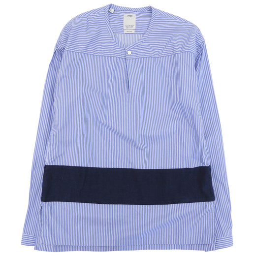 Excellent VISVIM Long sleeve shirt stripe blue cotton Women 1 0117205011011