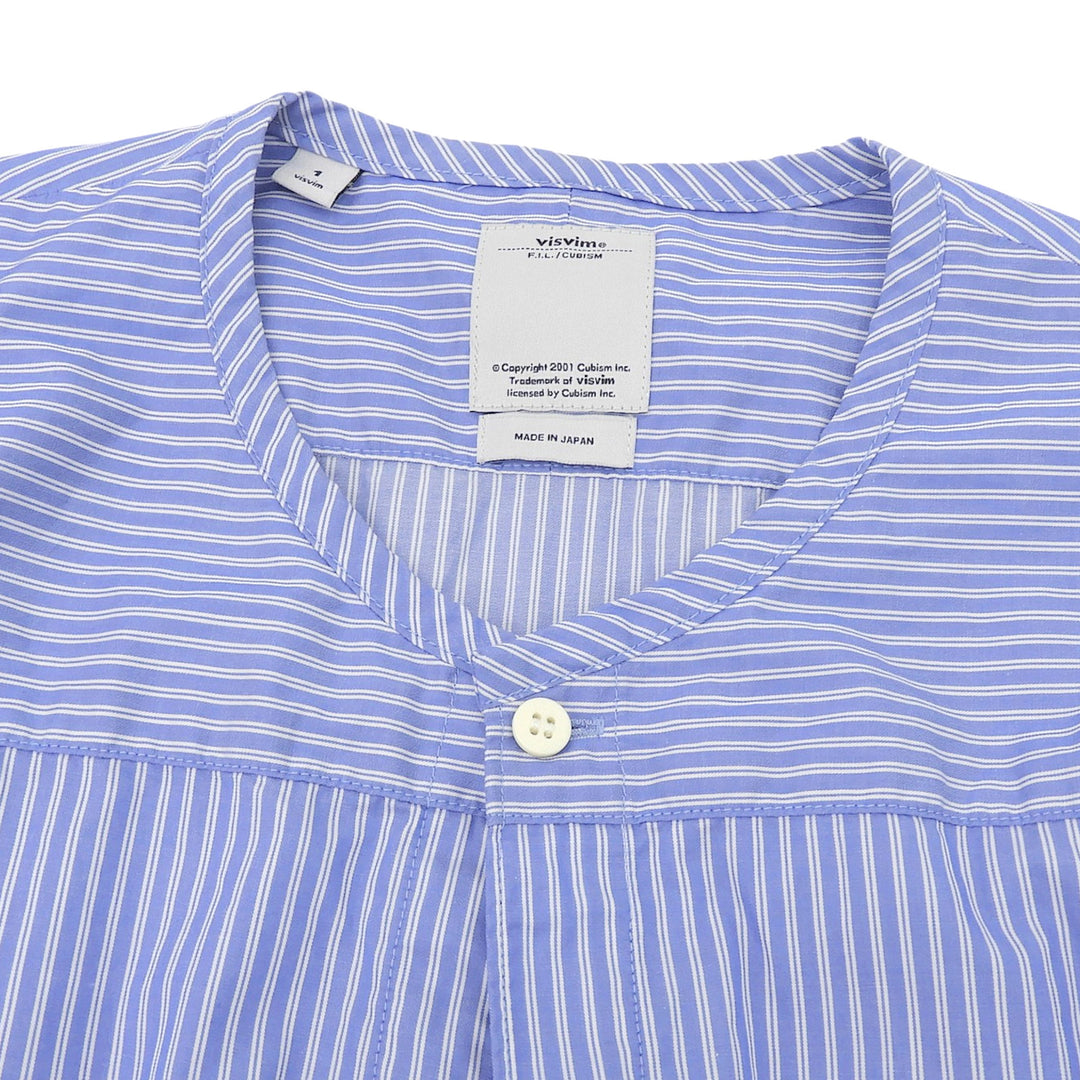 Excellent VISVIM Long sleeve shirt stripe blue cotton Women 1 0117205011011