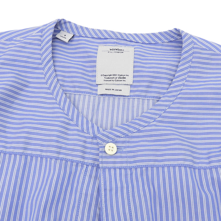 Excellent VISVIM Long sleeve shirt stripe blue cotton Women 1 0117205011011