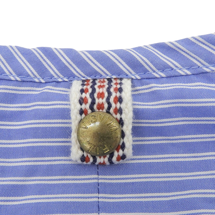 Excellent VISVIM Long sleeve shirt stripe blue cotton Women 1 0117205011011