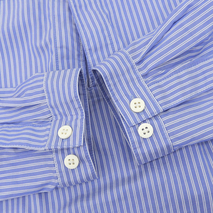 Excellent VISVIM Long sleeve shirt stripe blue cotton Women 1 0117205011011