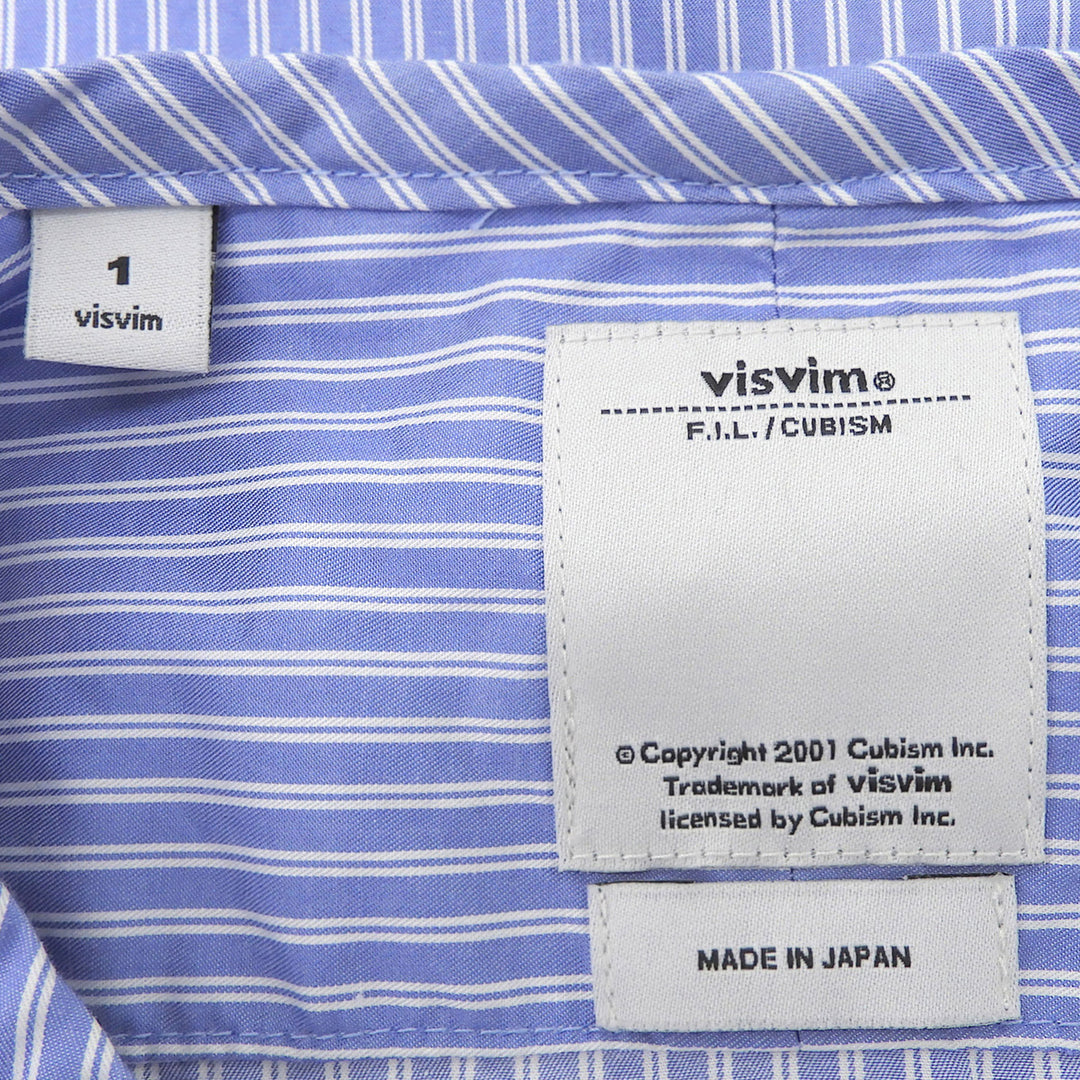 Excellent VISVIM Long sleeve shirt stripe blue cotton Women 1 0117205011011