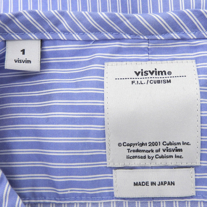 Excellent VISVIM Long sleeve shirt stripe blue cotton Women 1 0117205011011