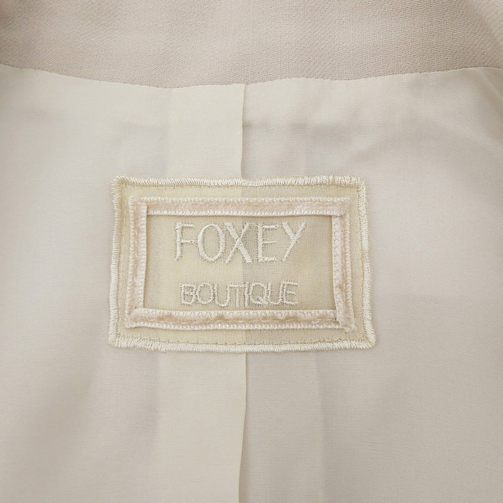 Great FOXEY BOUTIQUE tailored jacket flared sleeve beige wool Women 38 37620