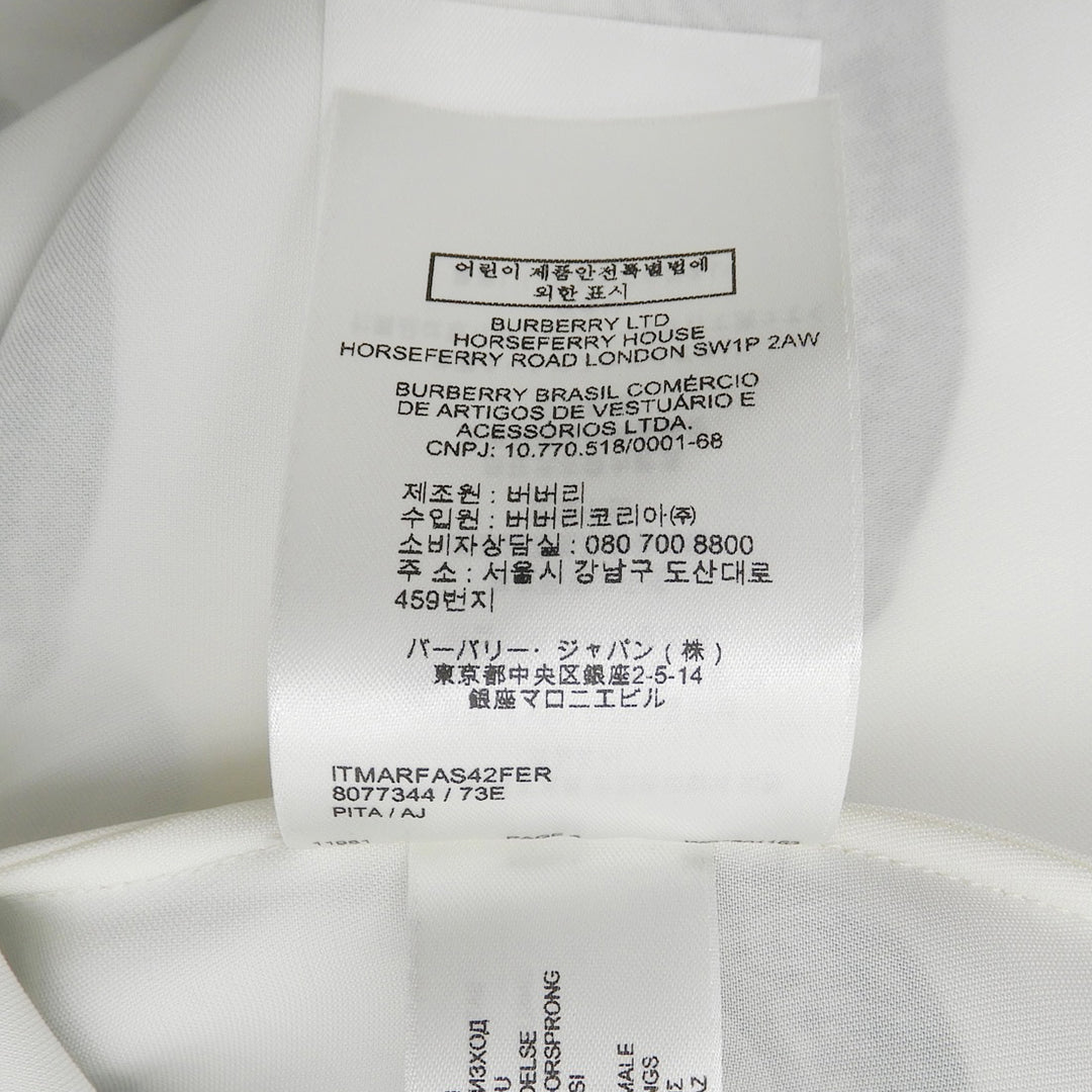 Pristine BURBERRY blouse Waterbird Long Sleeve white Viscose Women 34 8077344