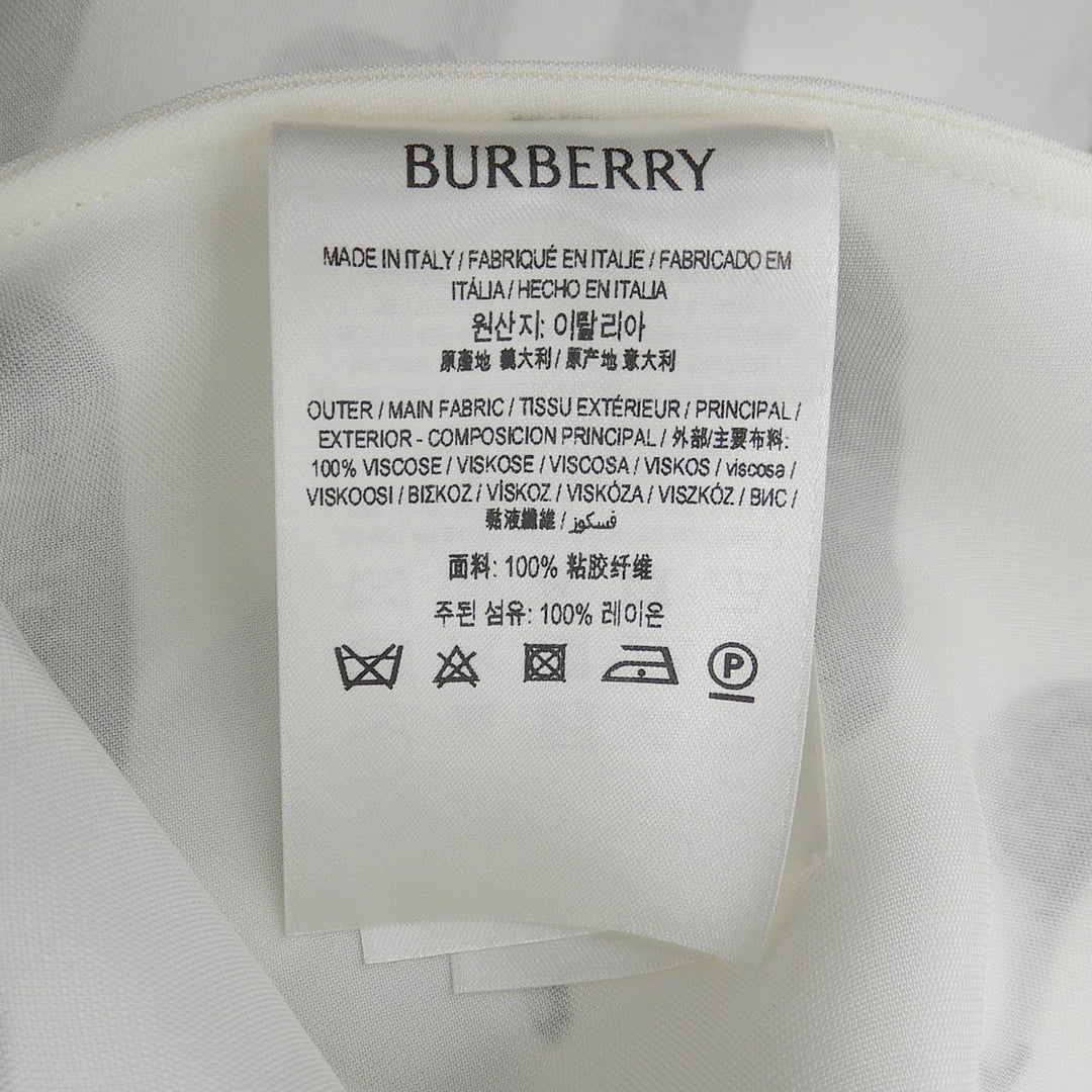 Pristine BURBERRY blouse Waterbird Long Sleeve white Viscose Women 34 8077344
