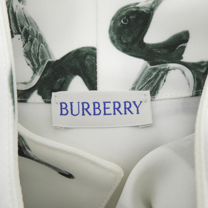 Pristine BURBERRY blouse Waterbird Long Sleeve white Viscose Women 34 8077344