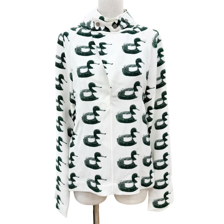 Pristine BURBERRY blouse Waterbird Long Sleeve white Viscose Women 34 8077344