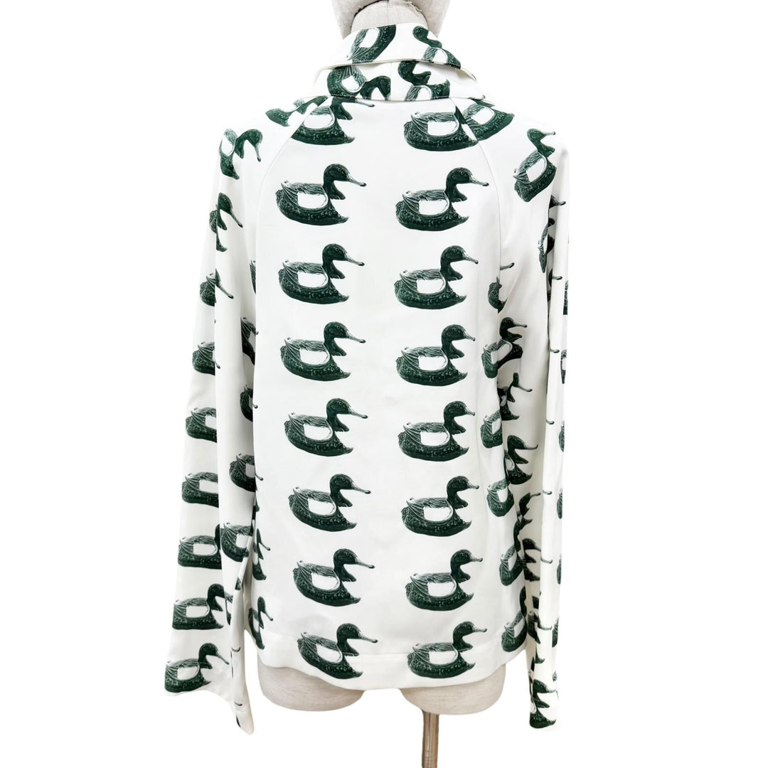 Pristine BURBERRY blouse Waterbird Long Sleeve white Viscose Women 34 8077344