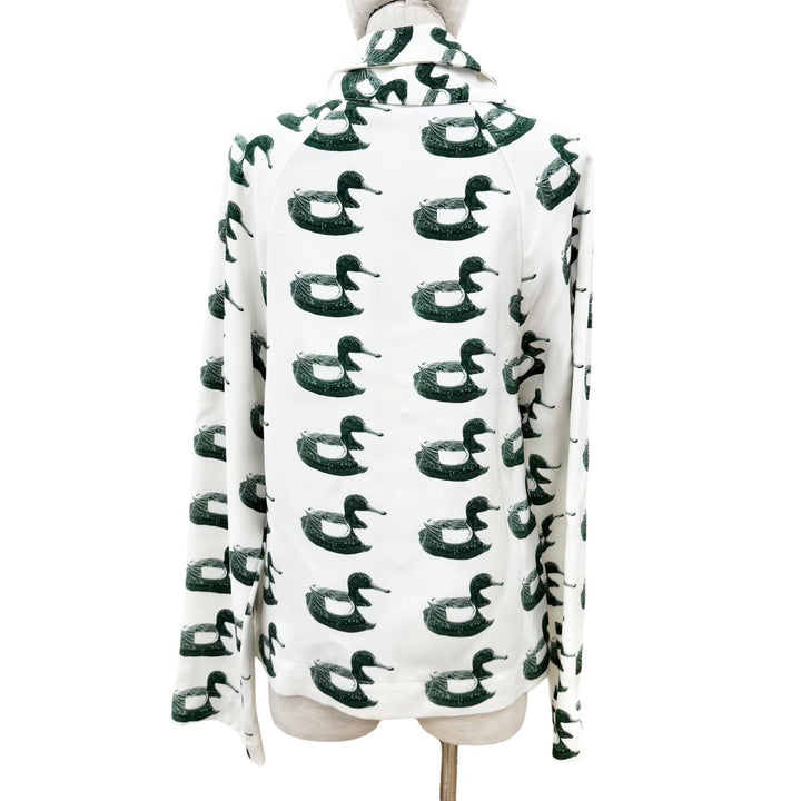 Pristine BURBERRY blouse Waterbird Long Sleeve white Viscose Women 34 8077344