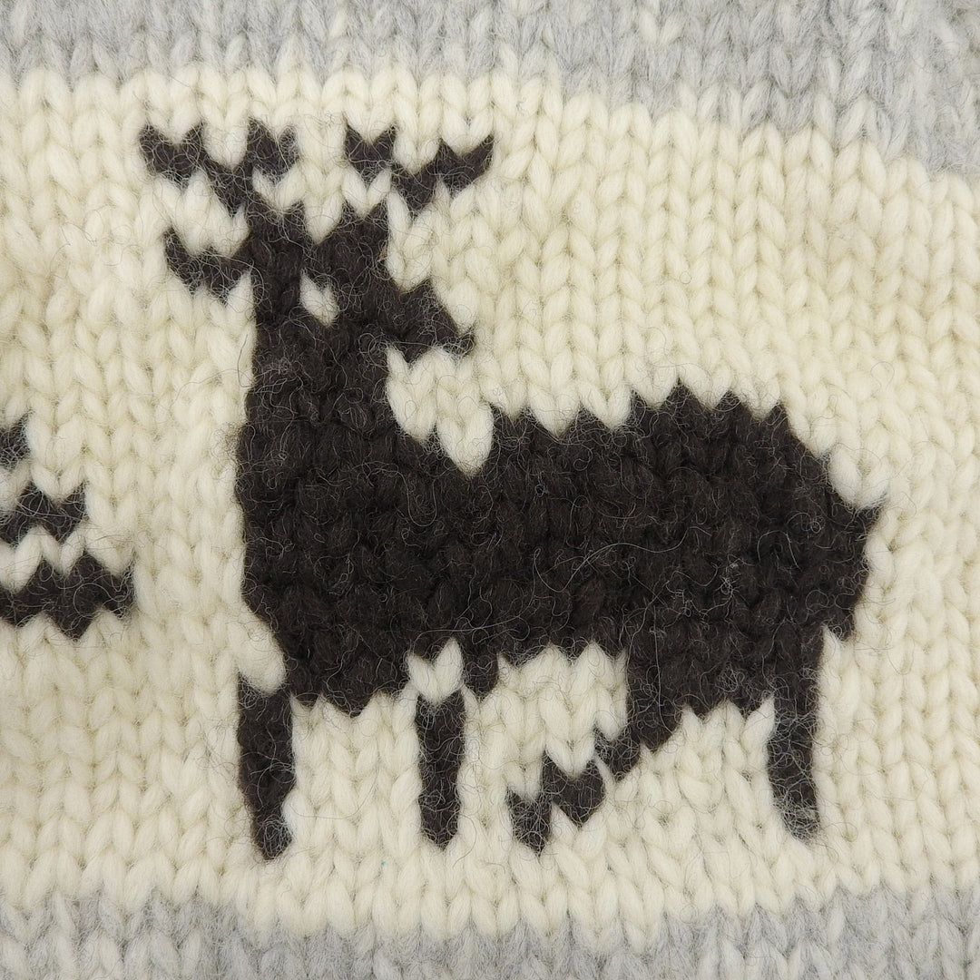 Great KANATA knit Nordic Zip-Up Long-Sleeve Cowichan gray wool mens