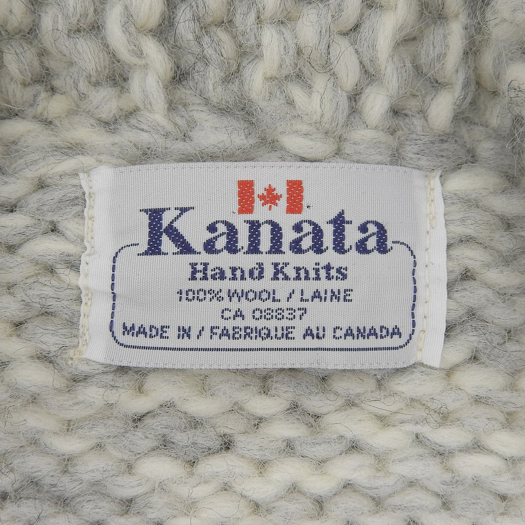 Great KANATA knit Nordic Zip-Up Long-Sleeve Cowichan gray wool mens