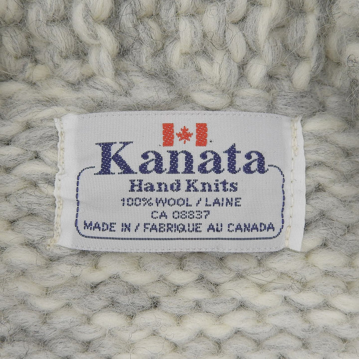 Great KANATA knit Nordic Zip-Up Long-Sleeve Cowichan gray wool mens