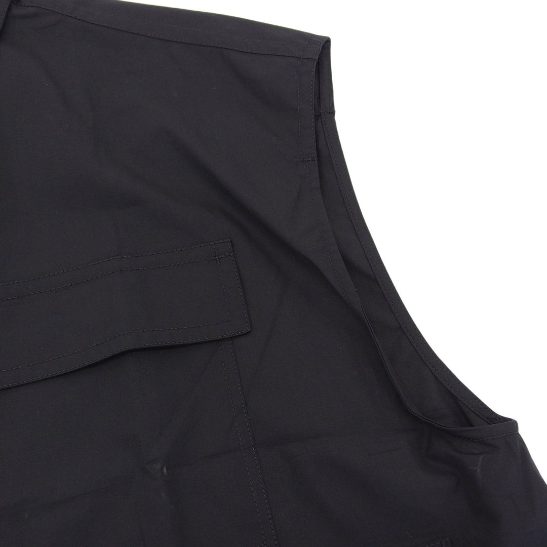 Pristine BURBERRY blouse Sleeveless shirt black cotton mens XL 8051897