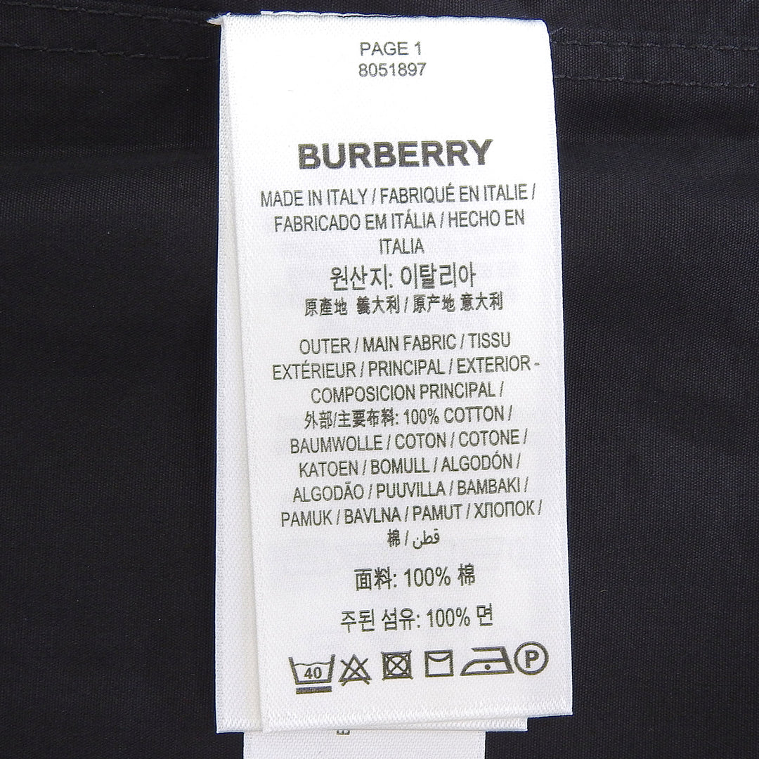 Pristine BURBERRY blouse Sleeveless shirt black cotton mens XL 8051897