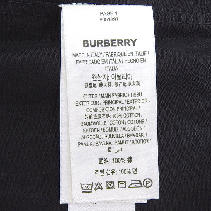 Pristine BURBERRY blouse Sleeveless shirt black cotton mens XL 8051897