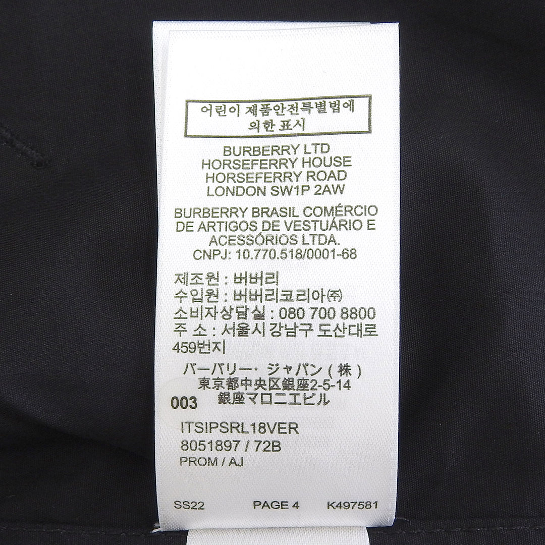 Pristine BURBERRY blouse Sleeveless shirt black cotton mens XL 8051897