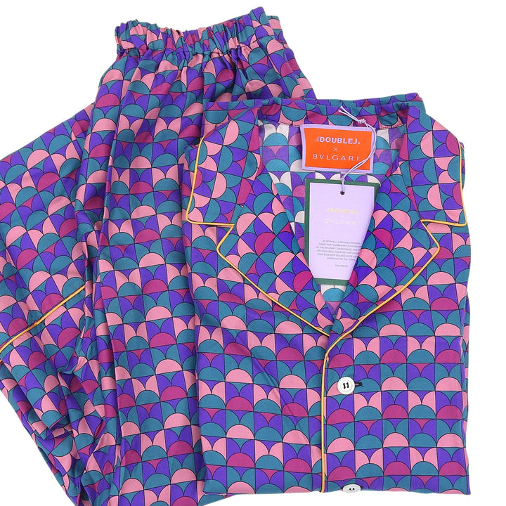 Pristine BVLGARI La DOUBLE J two-piece set Purple silk mens