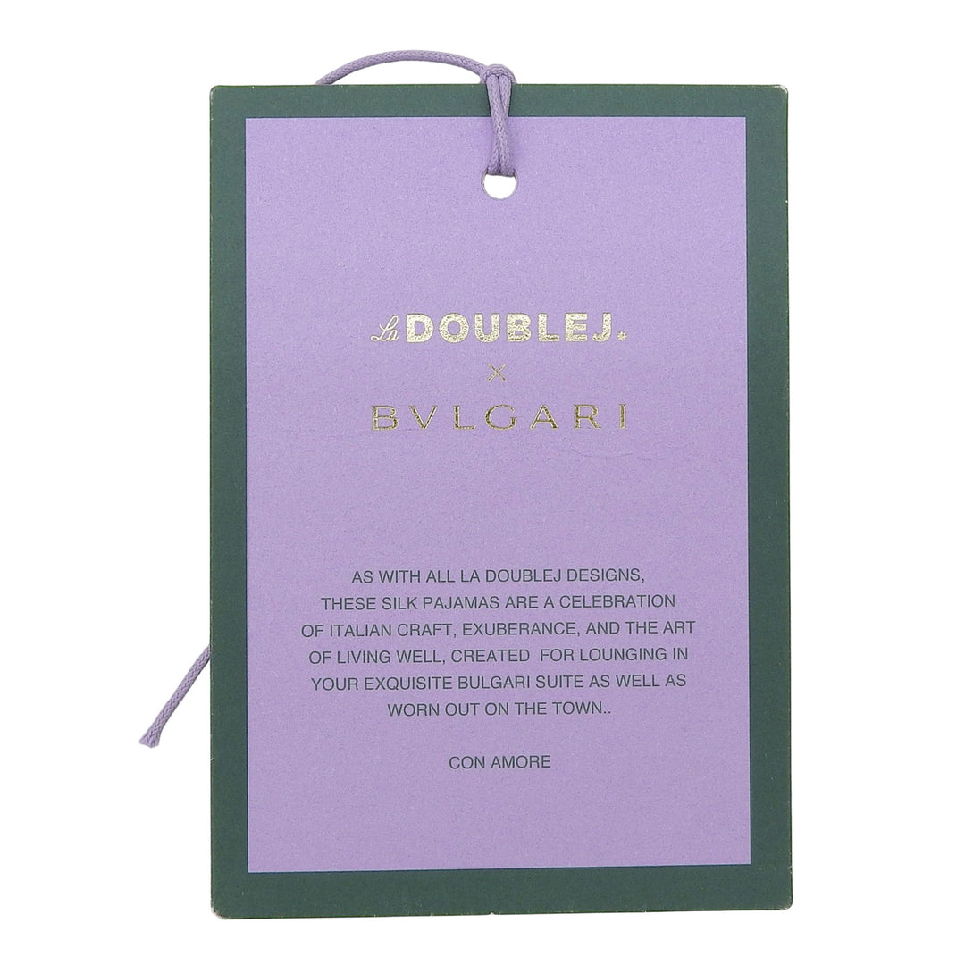 Pristine BVLGARI La DOUBLE J two-piece set Purple silk mens