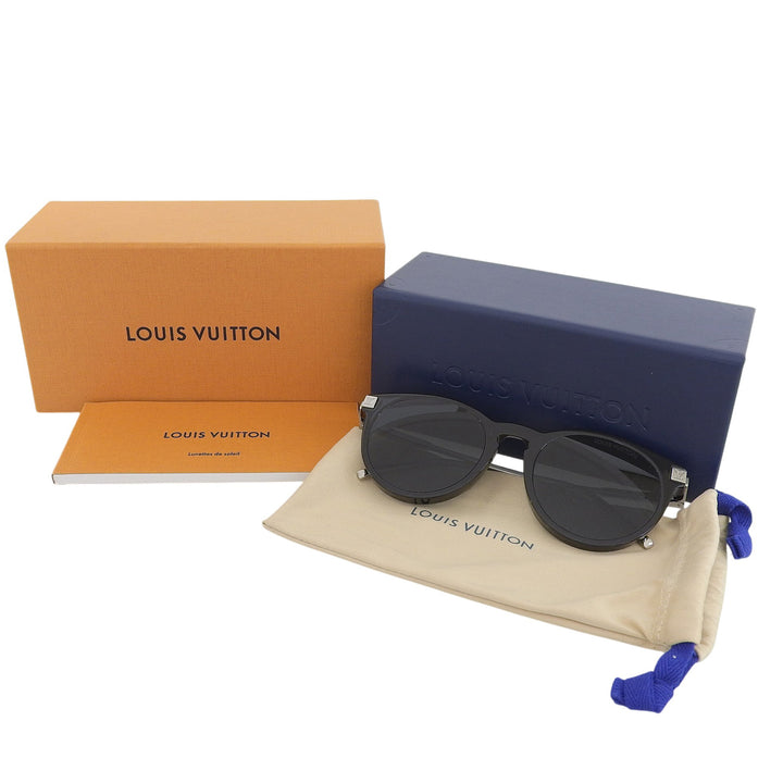 Very Good LOUIS VUITTON sunglasses LV Rise Round Monogram black mens Z1669E