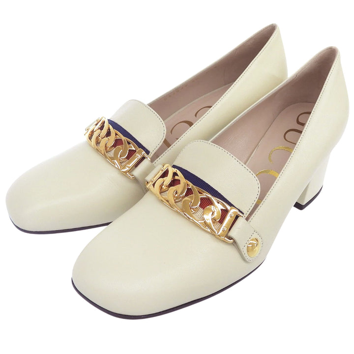 Excellent GUCCI pumps Ivory leather Women 36 537539