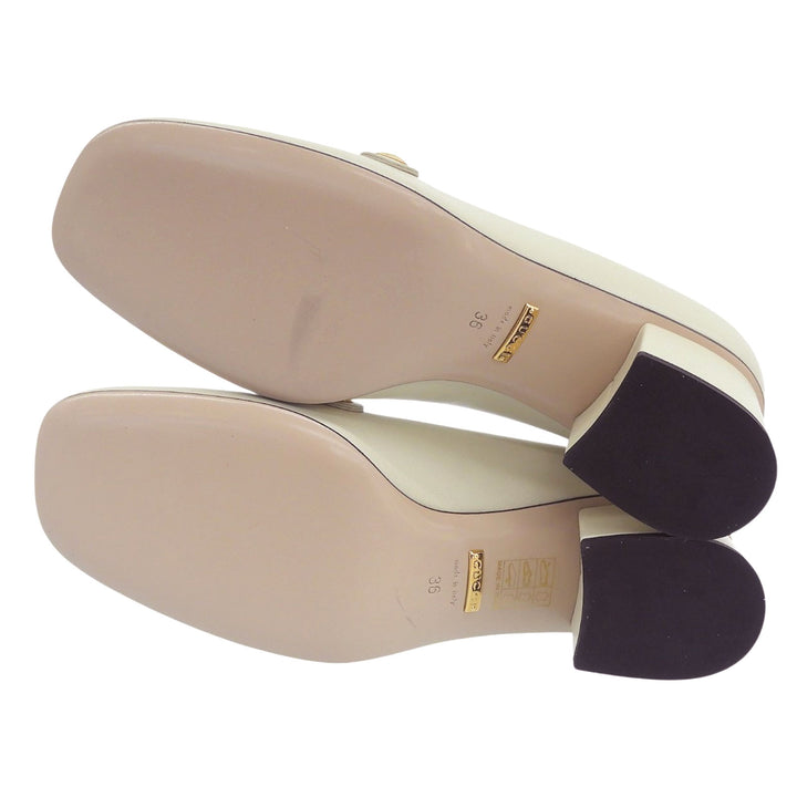 Excellent GUCCI pumps Ivory leather Women 36 537539